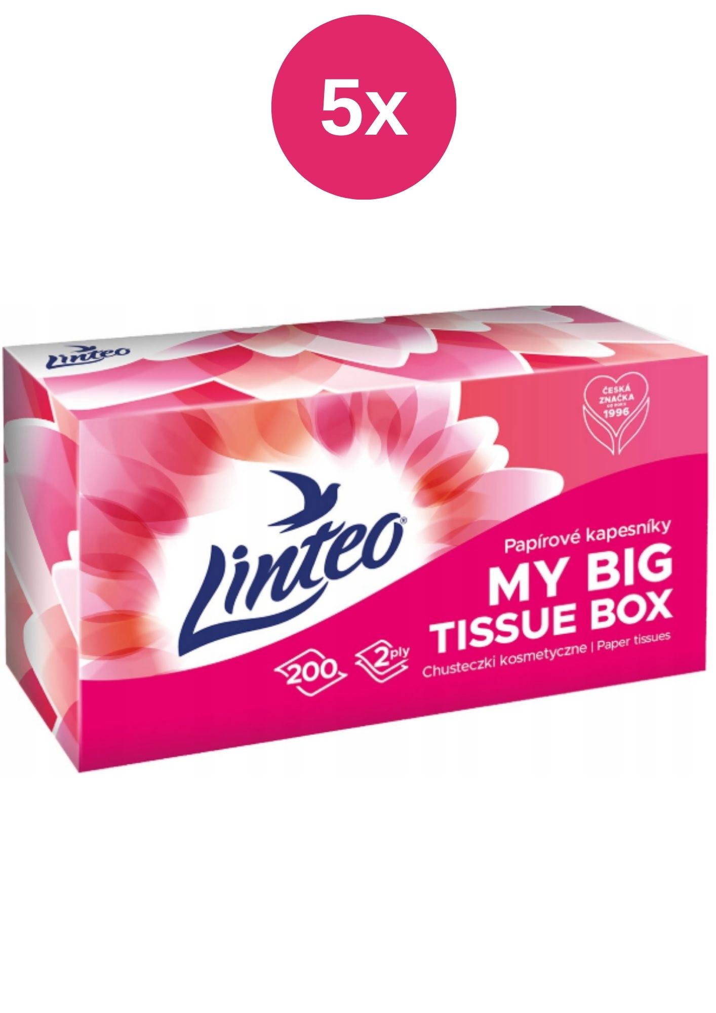 Linteo papierové vreckovky 5x200 ks 2 vrstvové