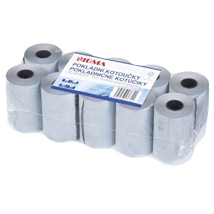SIGMA Kotúčiky pokladničné termocitlivé Blue4est 57/40/12 10 ks
