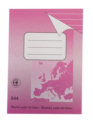 PAPIERNE BRNO Zošit školský 644 linajkový A6 40listov 10 ks
