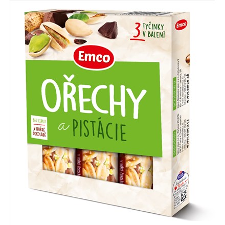 Emco Tyčinka orechy pistácie 3 x 35 g