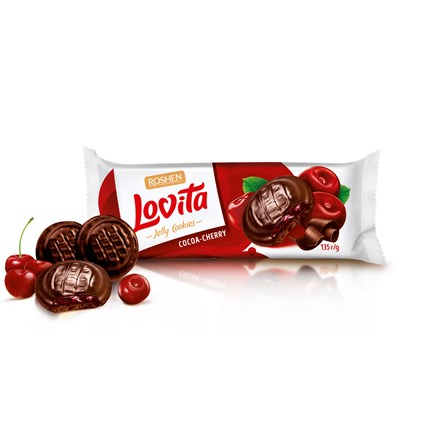 E-shop ROSHEN Lovita Čokopiškot kakao čerešňa 135 g