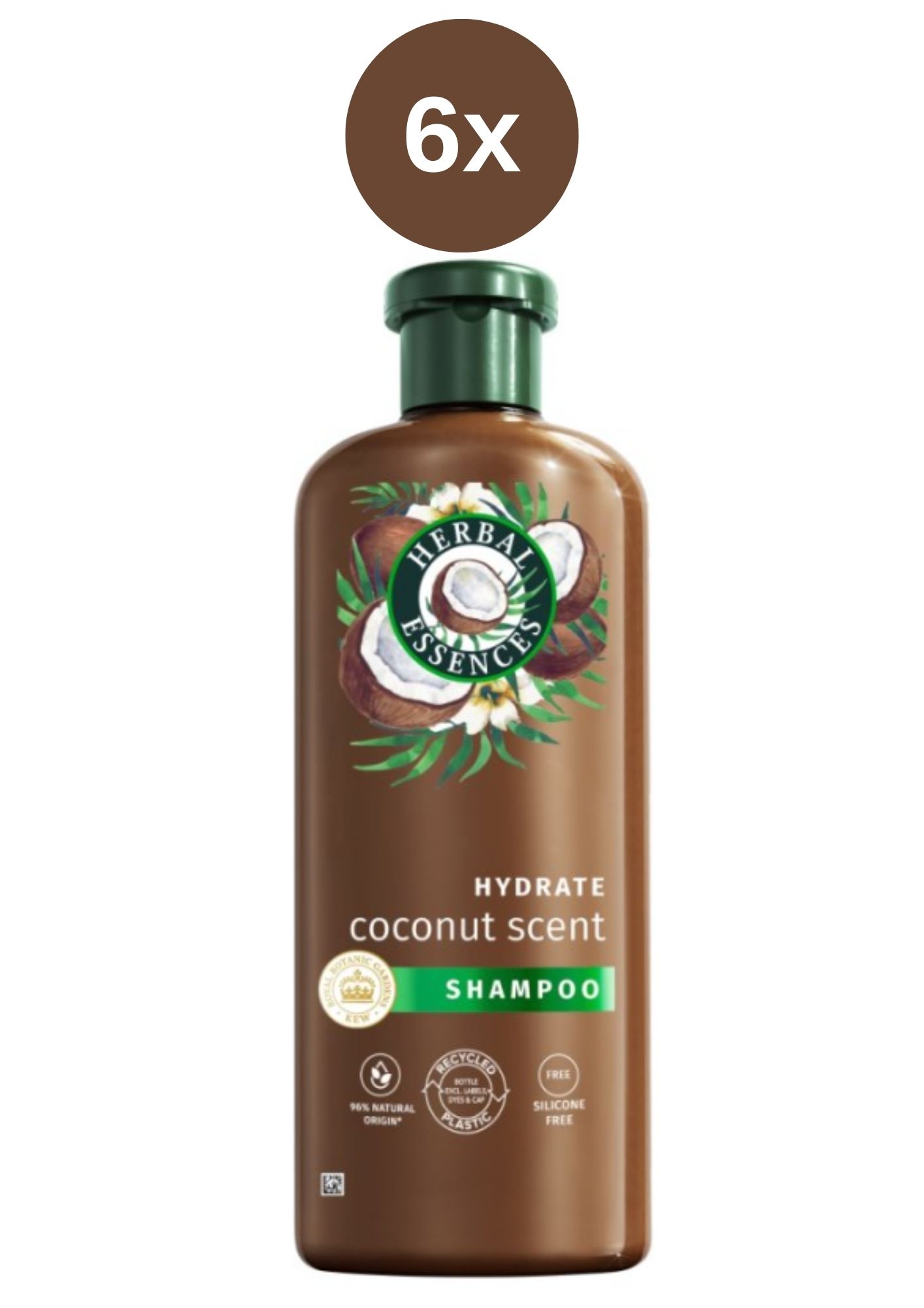 Herbal Essences šampón 96% Natural origin Coconut 6x350ml