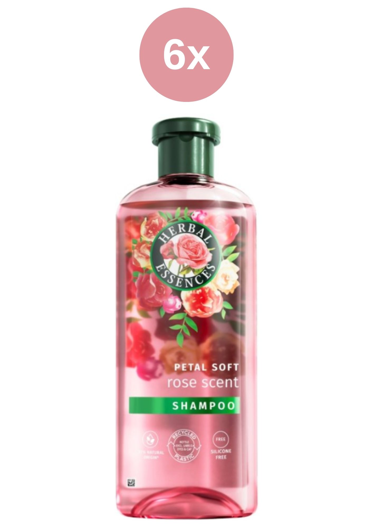Herbal Essences šampón 96% Natural origin Rose 6x350ml