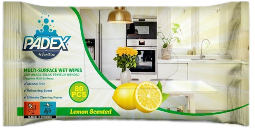PADEX upratovacie obrúsky UNI vlhčené 80ks CITRON