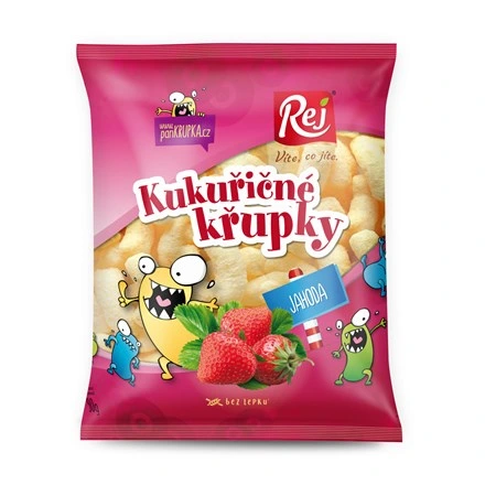 Chrumky kukuričné jahodové 90 g