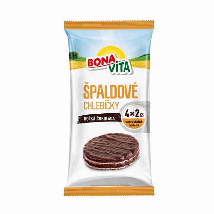 E-shop BONAVITA Špaldové chlebíčky s čokoládovou polevou 4 x 128 g
