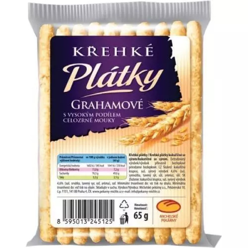 E-shop MICHELSKÉ PEKÁRNE Dobré pečivo Plátky krehké grahamové 6 x 65 g