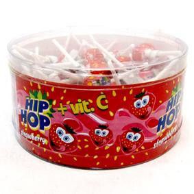 E-shop Hip Hop lízanky jahodové 50 x 8 g
