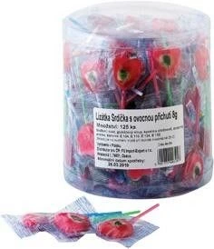Lízanky Srdiečka s ovocnou príchuťou 125 x 8 g