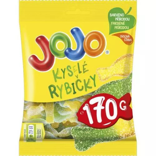 E-shop JOJO Kyslé rybičky Želé s ovocnými príchuťami 170 g