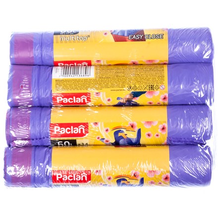 Paclan Standard Vrecia na odpad zaťahovacie 60 l 4 x 10 ks