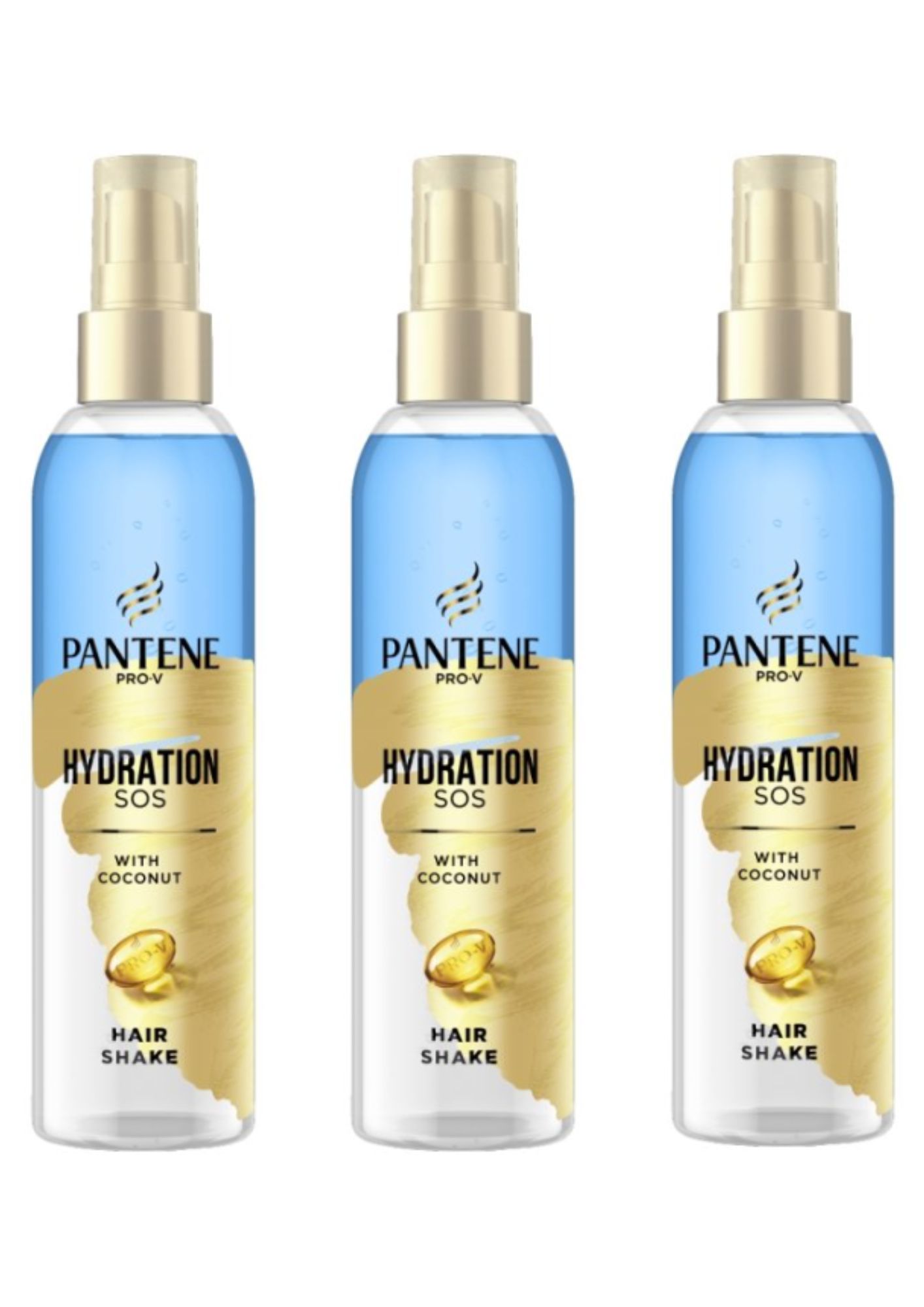 Pantene Hydration SOS Hair Shake bezoplachový sprej na vlasy 3x150 ml