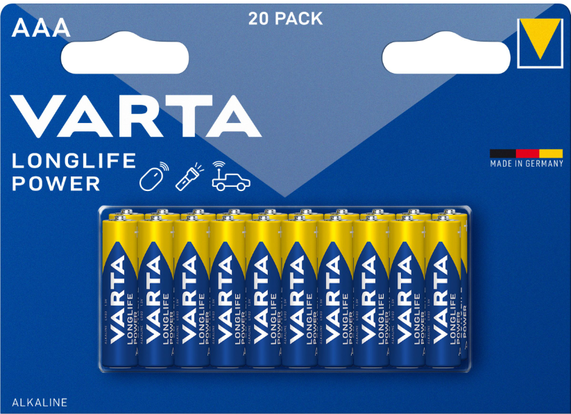 Varta Longlife Power AAA (LR03) - alkalické batérie 20 ks