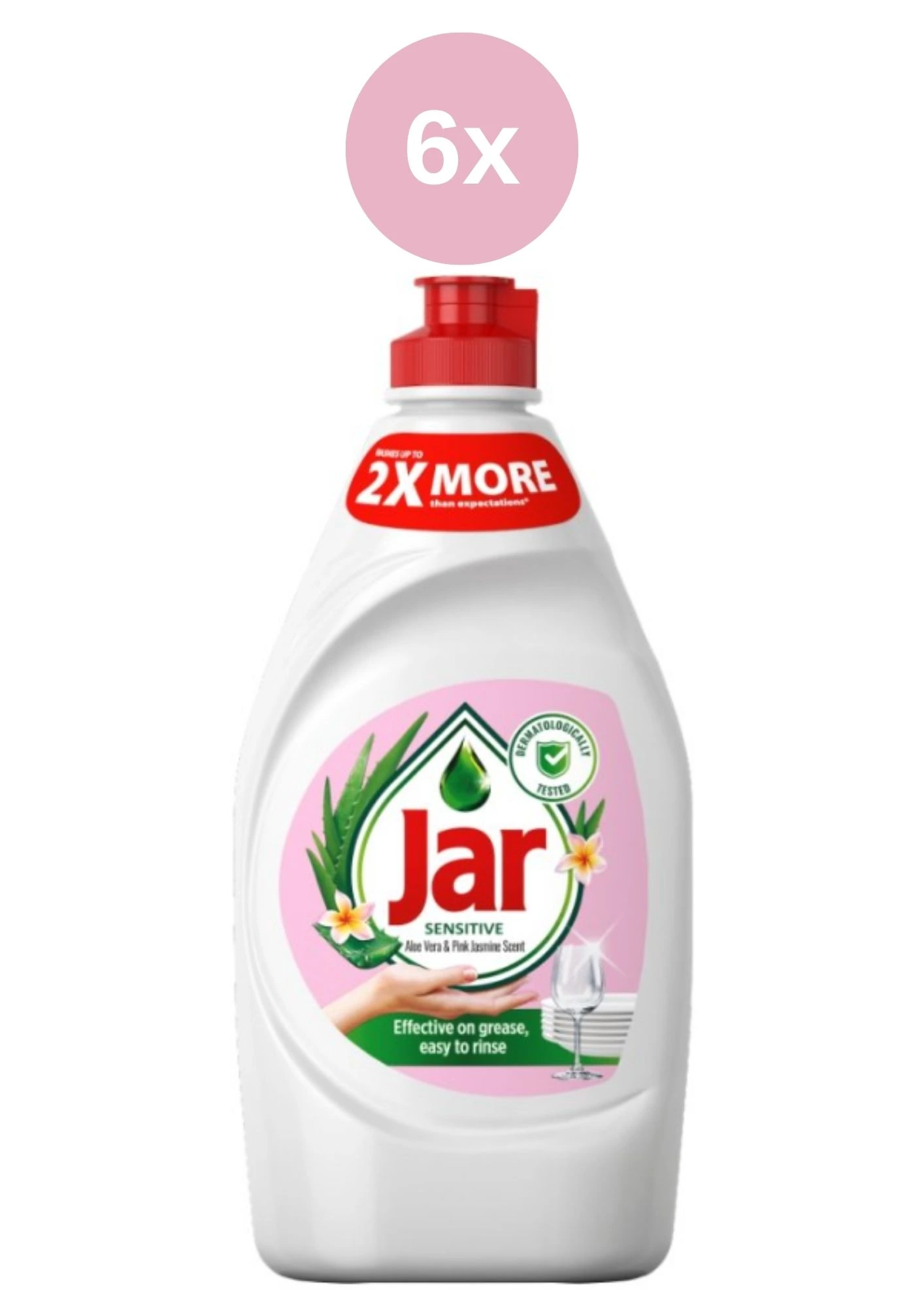 Jar prostriedok na riad Sensitive Aloe&Pink 6x450ml