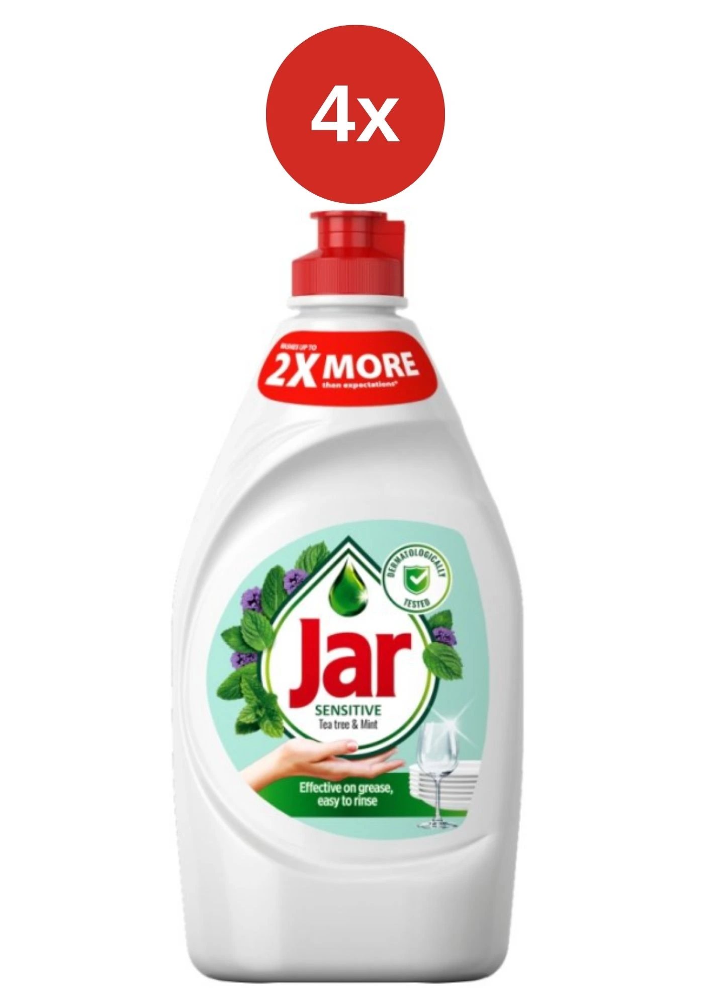 Jar prostriedok na riad Sensitive Tea Tree & Mint 4x450ml