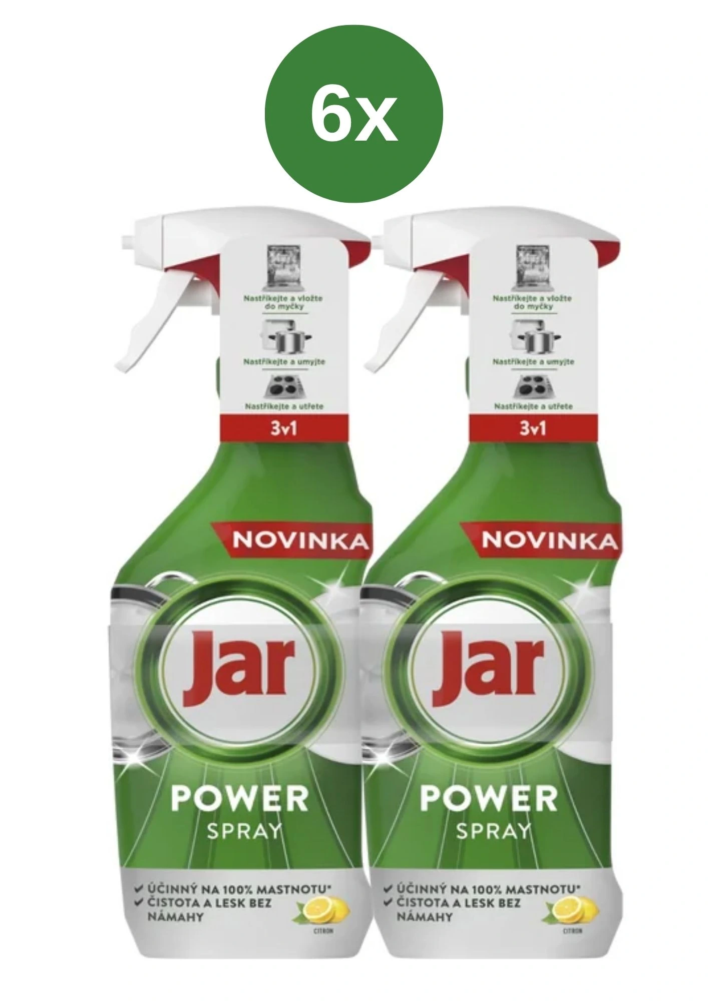 Jar Power Spray Citrónová Vôňa 6x (2x500 ml)