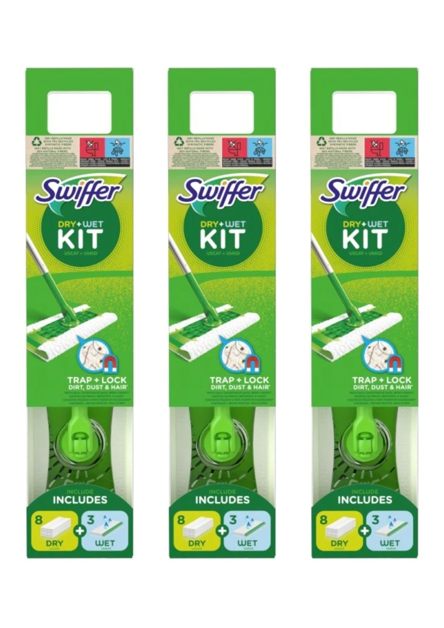 E-shop 3x Swiffer Sweeper štartovací sad s 1 x násada + 8 x prachovka + 3 x čistiacimi obrúskami