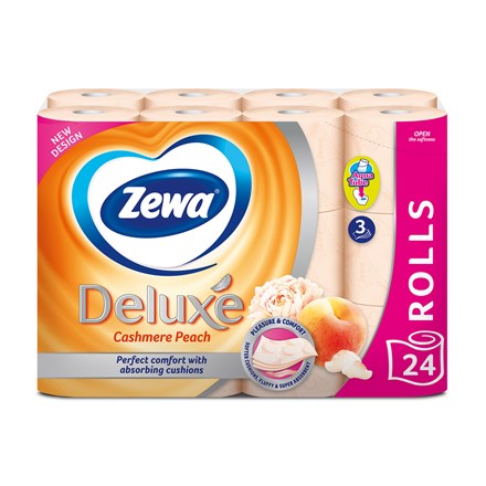 E-shop Zewa de luxe Cashmere peach toaletný papier 3vrstvový 19,3 m 24 ks