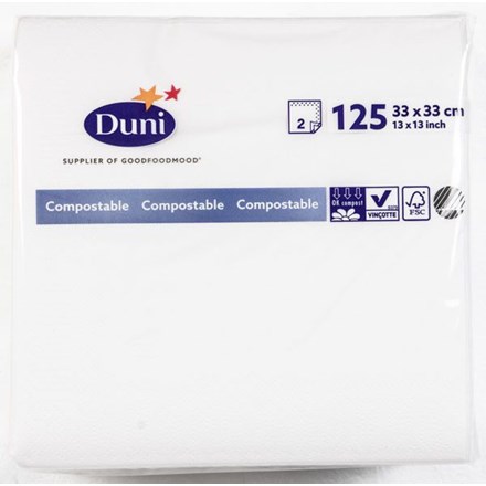 E-shop Duni Obrúsky 33 cm 2vrstvové biele 125 ks