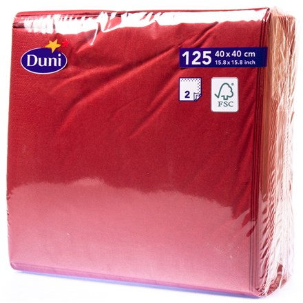 E-shop Duni Obrúsky bordová 40 cm 2vrstvové 125 ks