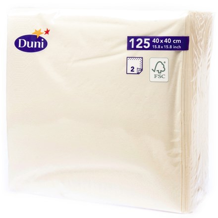 E-shop Duni Servítky vanilkové 40 cm 2vrstvové 125 ks