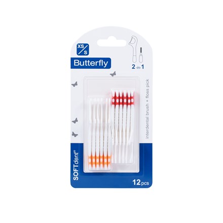 E-shop Buterrfly Medzizubná kefka 2v1 XS, S 1 ks