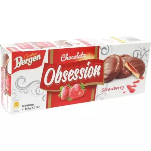 E-shop Bergen Obsession cookies strawberry 128g