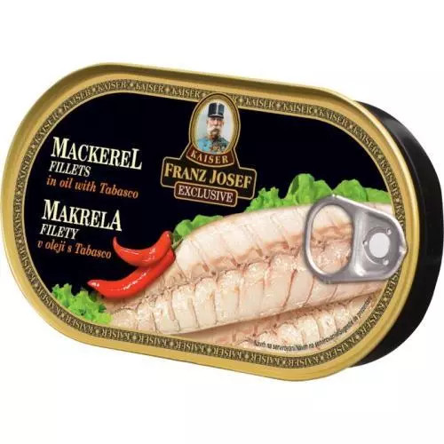 E-shop FJK makrela filety v oleji s tabascom 170g