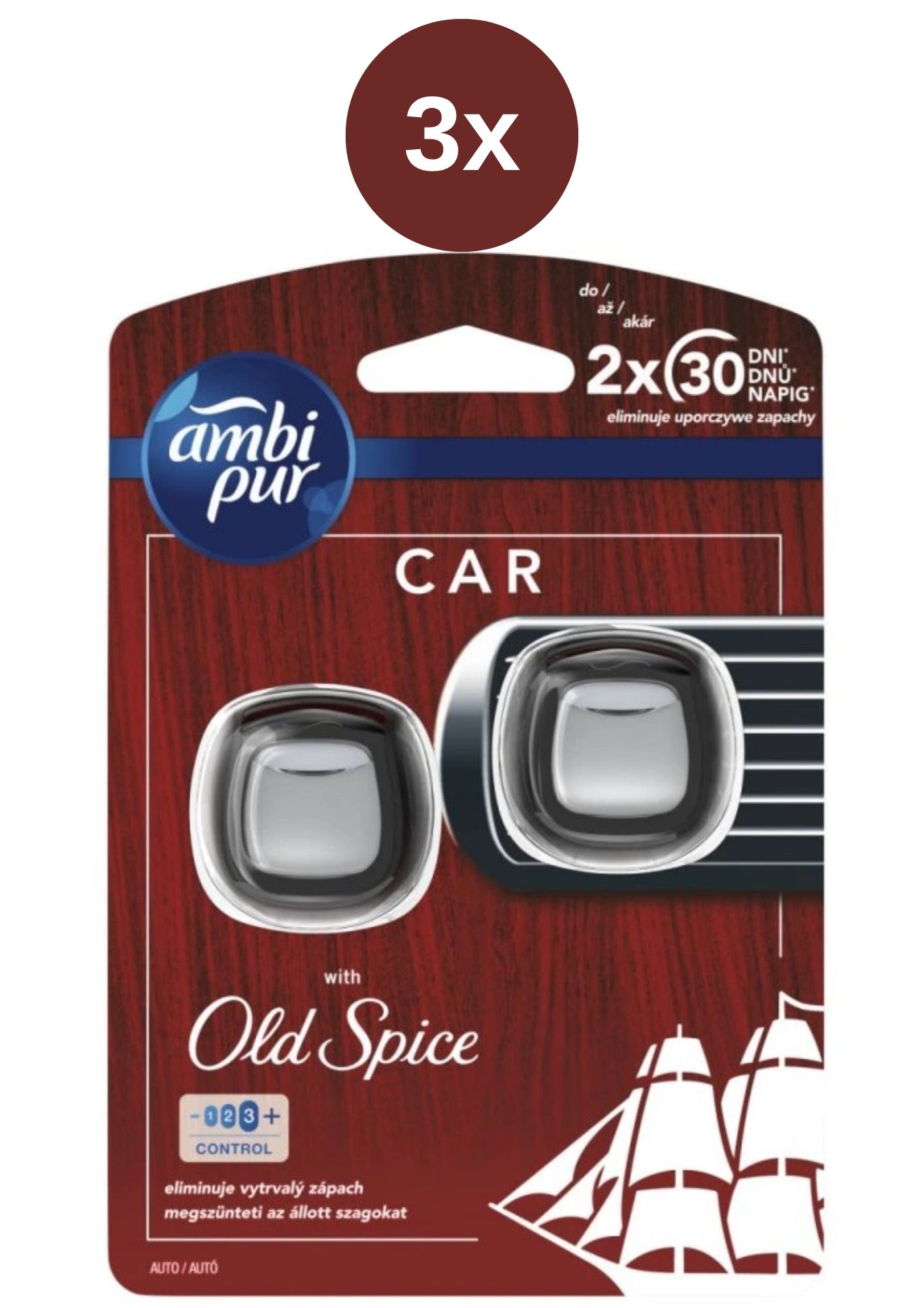 E-shop Ambi Pur Car vôňa do auta 3x (2 x 2ml) Old Spice
