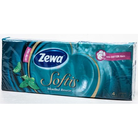 E-shop Zewa Softis Mentol vreckovky 4vrstvové 10 x 9 ks