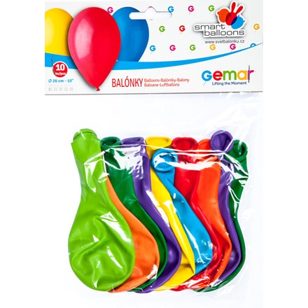 E-shop GEMAR Balónik nafukovací 26 cm mix farieb 10 ks