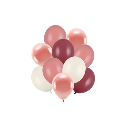 E-shop PARTY DECO Balóniky Mix farieb bordo 27 cm 10 ks