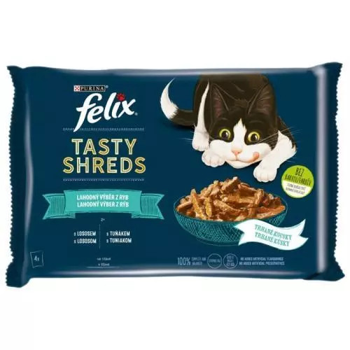 E-shop Felix TastyShreds kapsička mp + losos @ 4x80g