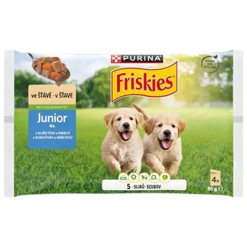 E-shop Friskies vrecko mp junior s kuraťom a mrkvou v šťave @4x85g
