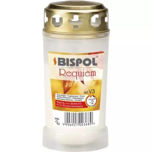 E-shop Bispol Requiem sviečka cintorínsky white v3 ai 115g