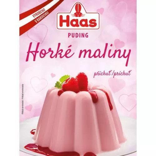 E-shop HAAS puding horúce maliny príchuť 37g