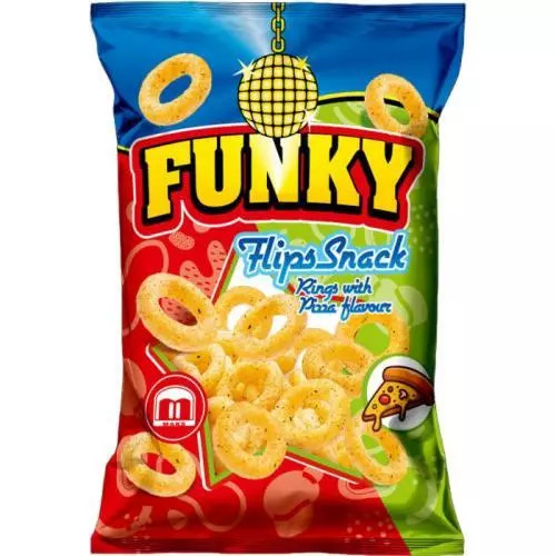 E-shop Funky flips snack rings with pizza flavour 80g