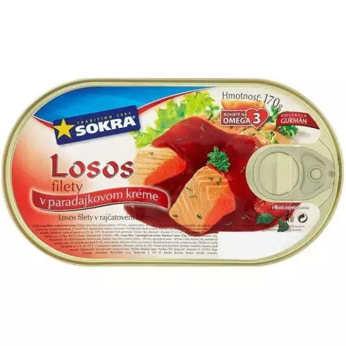 E-shop Sokra losos filety v tomate 170g