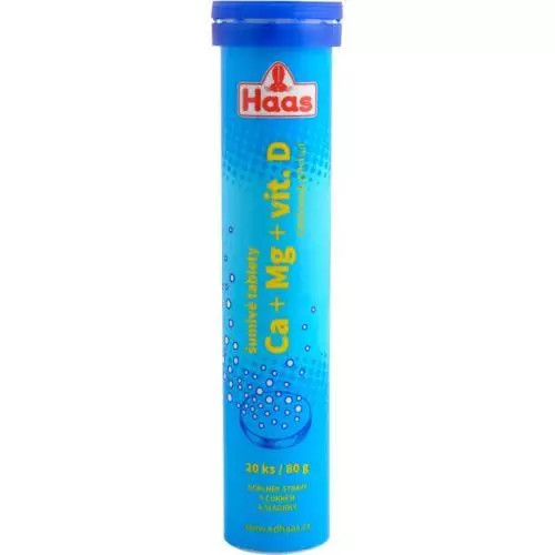 E-shop Haas šumivé tabletky ca+mg+vitamín d 80g