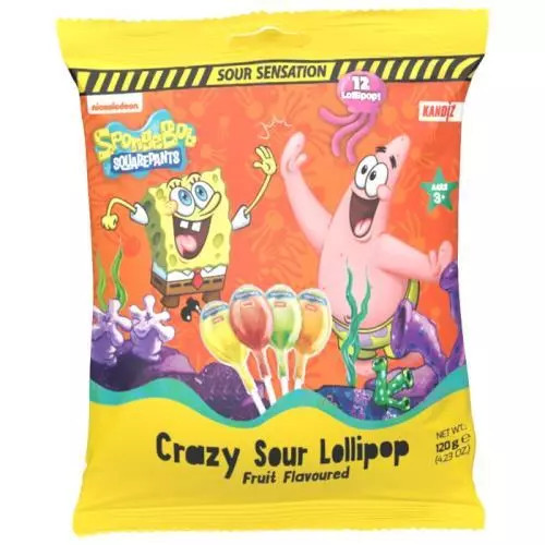 E-shop Kandiz lízanky spongebob crazy sour bag 120g