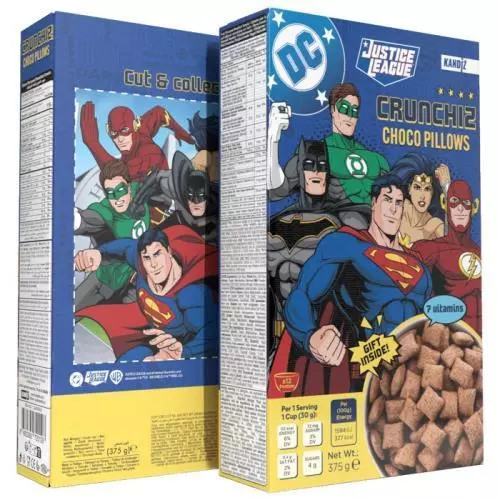 E-shop Kandiz cereálie justiceleague dc crunchiz choco pillows 375g
