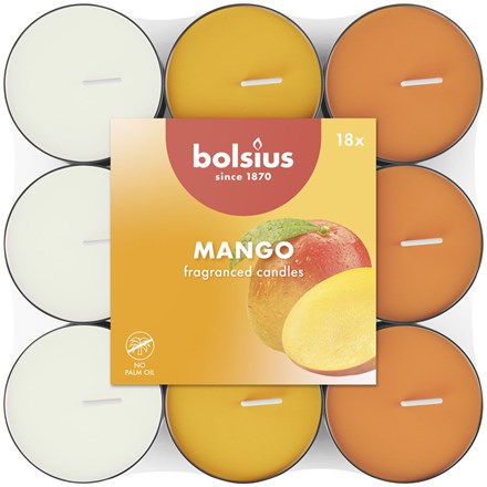 E-shop Bolsius Čajové sviečky Mango 18 ks