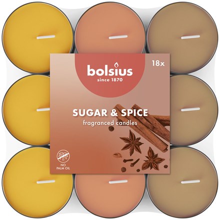 E-shop Bolsius Čajové sviečky Sugar 18 ks