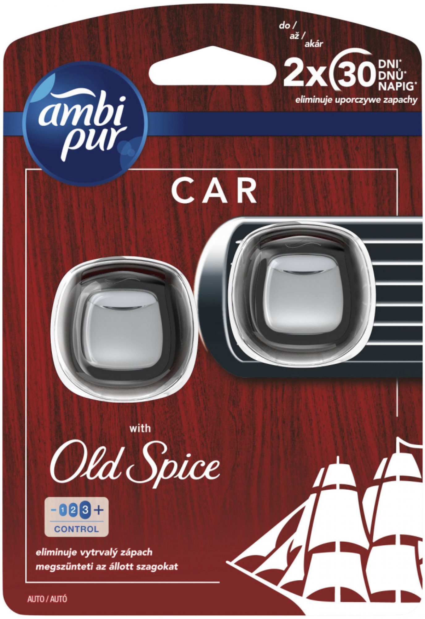 Procter & Gamble Ambi Pur Car vôňa do auta 2 x 2ml Old Spice