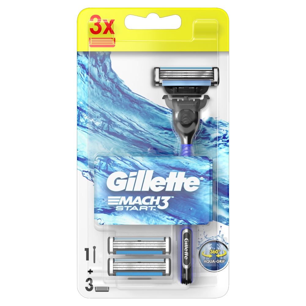 Procter & Gamble Gillette Mach3 štart strojček +3 hlavica štartovacia sada