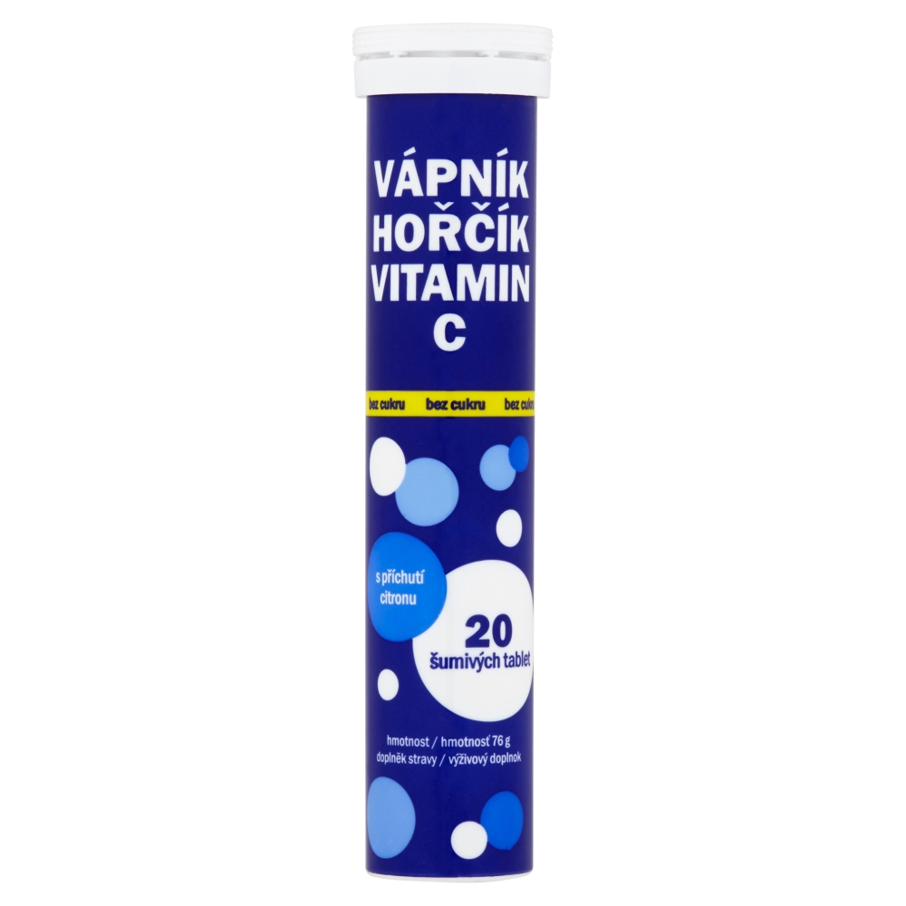 Vitar Vápnik, horčík, vitamín C šumivé tablety 20 ks 76g