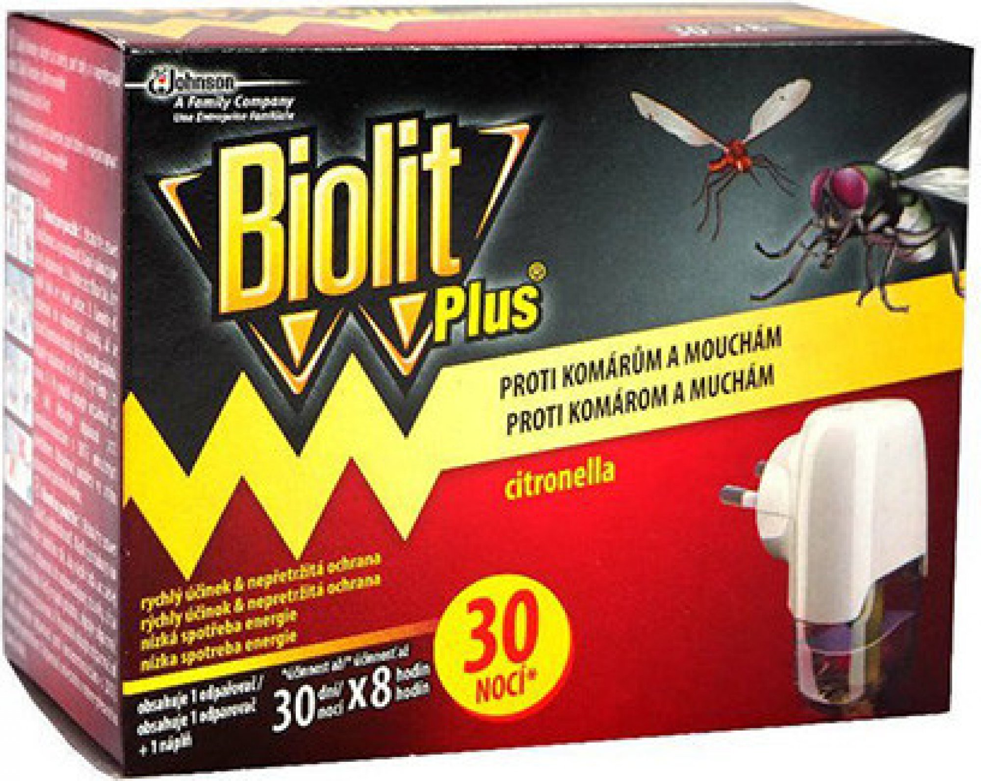 Biolit Plus elektrický odparovač s vôňou citronelly proti komárom a muchám 30 nocí 31 ml