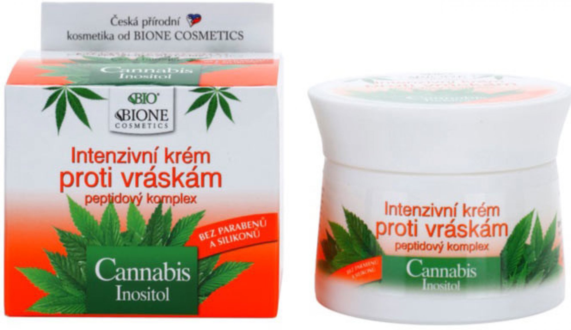 Bione Cosmetics Cannabis intenzívny krém proti vráskam s peptidovým komplexom 51 ml