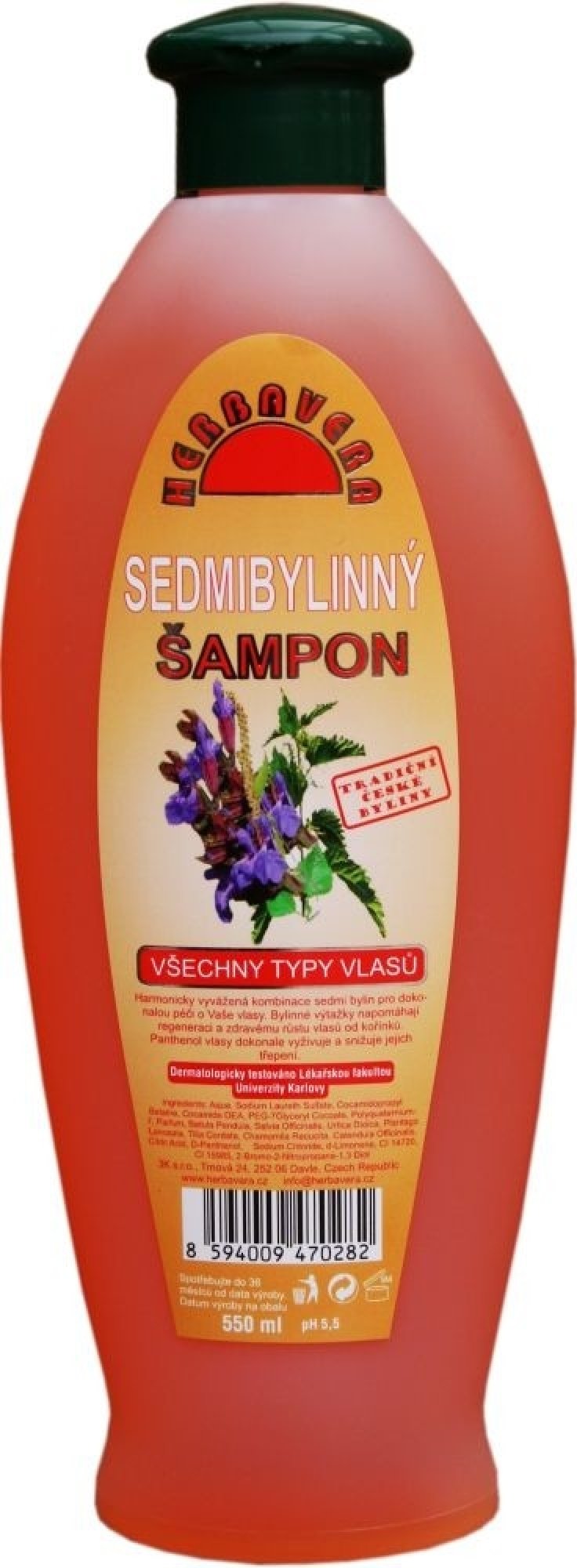 Herbavera šampón s Panthenolom sedembylinný 550 ml