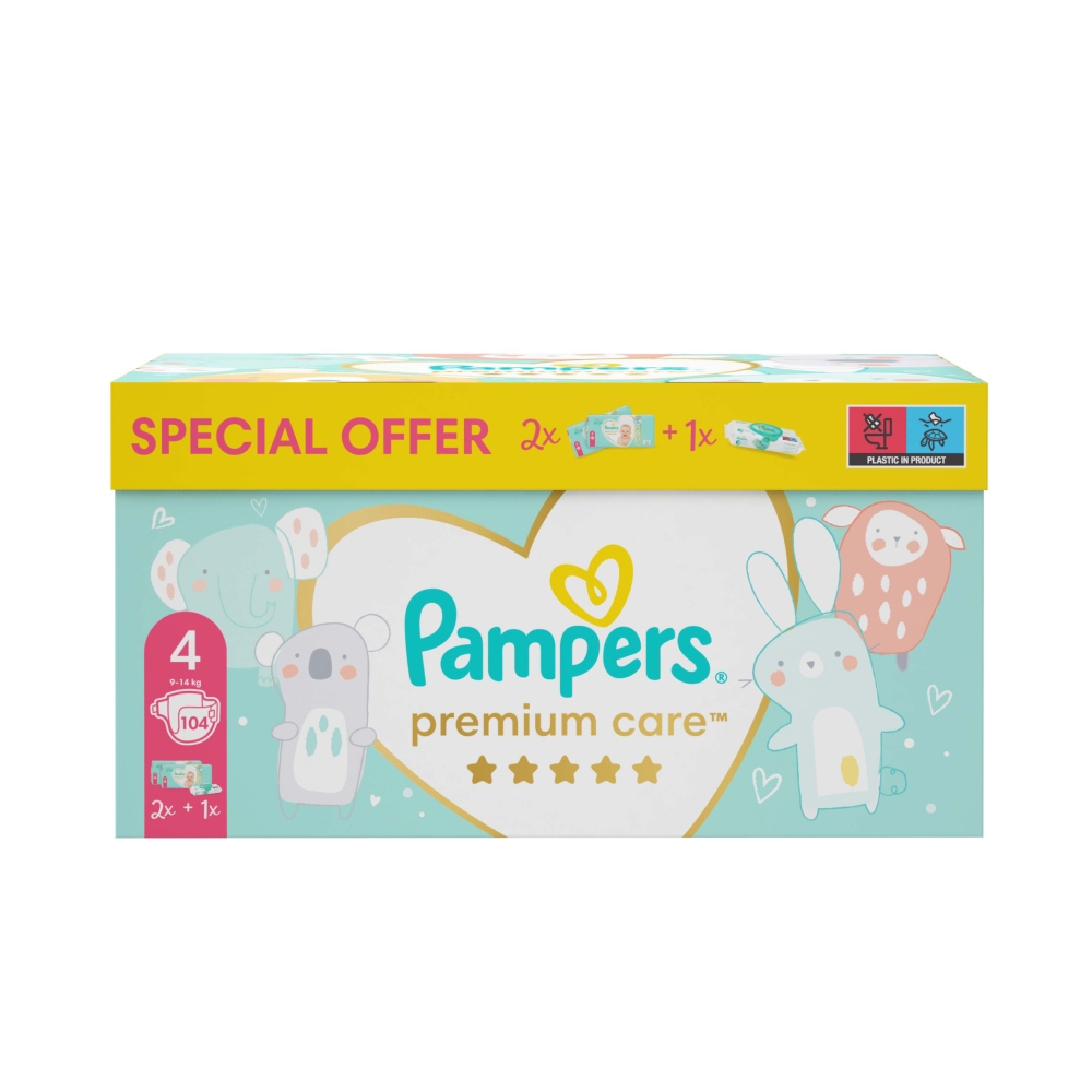 Pampers Toy Box Premium Care S4 9-14 kg 104 ks